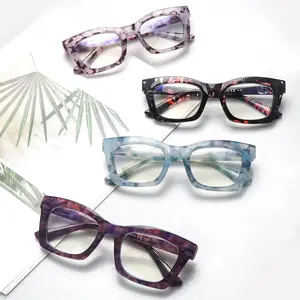 4 Pack Progressive Multifocus Reading Glasses for Women Men Blue Light Blocking Computer Spring Hinger Readers