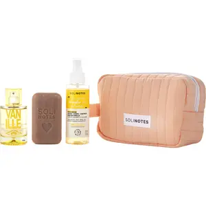 Solinotes Vanilla Set-Eau De Parfum Spray 1.7 Oz & Bar Soap 3.5 Oz & Dry Oil 3.3 Oz For Unisex