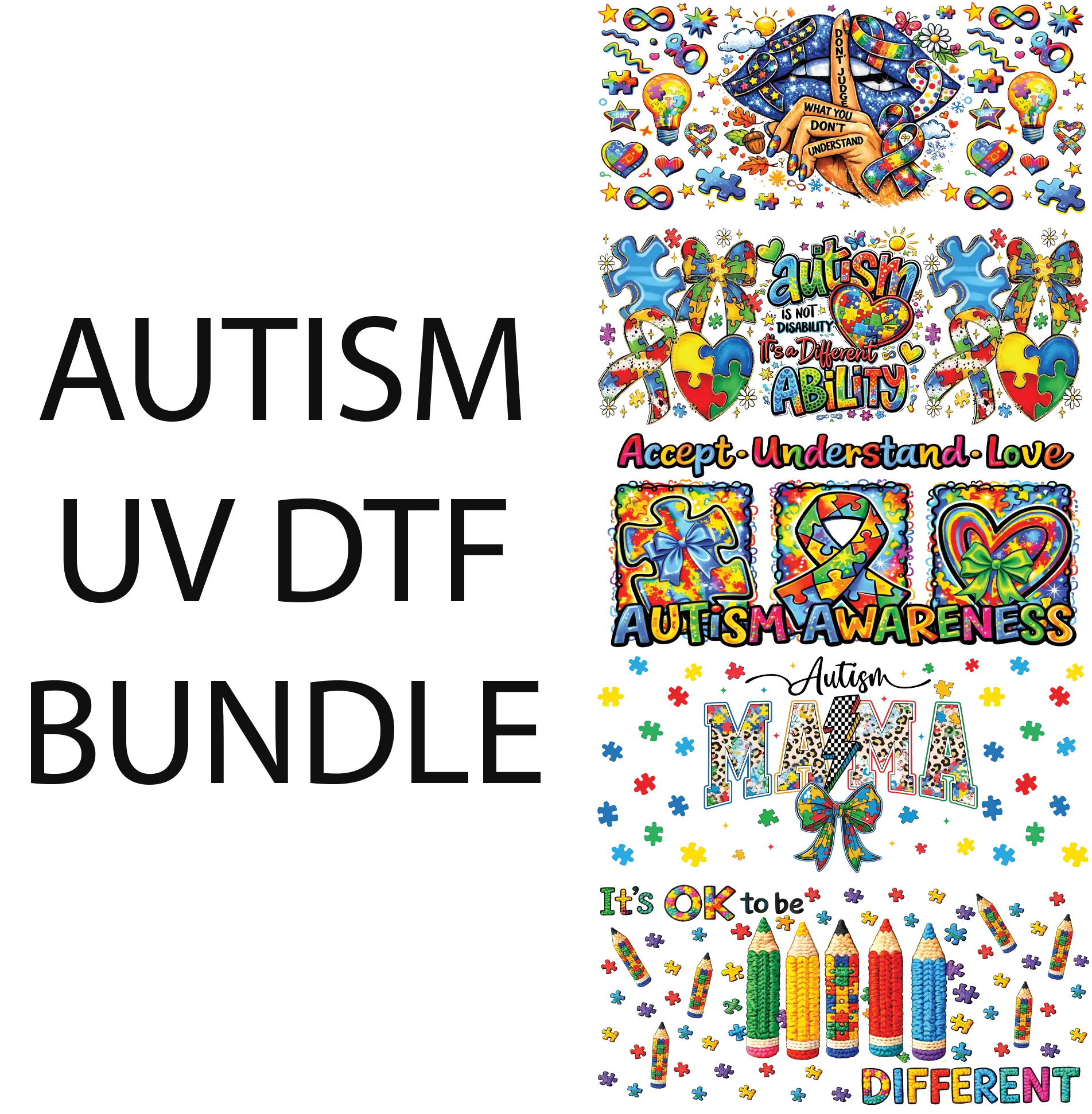 AUTISM UV DTF BUNDLE FOR CUPMAKING