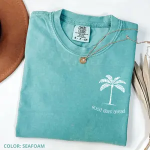 Comfort Colors Good Days Ahead T-Shirt, Cute Beach Vibes T-Shirt, Retro Vacation Tee, Trendy Graphic Shirt, Cotton Fabric Top