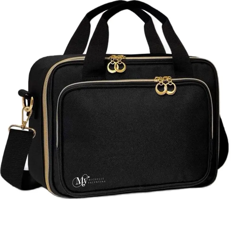 Multifunctional case for Bible, makeup bag, and study organizer | Large case with adjustable strap, zippered pockets, and pen slots | Ideal for church, Bible studies, travel, and everyday use