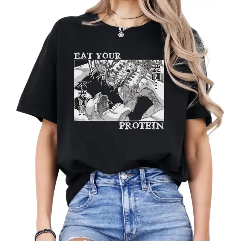 Eat Your Protein Eren Yeager Shirt  Anime Shirt  Attack on Titan Shirt  Anime Gym Wear