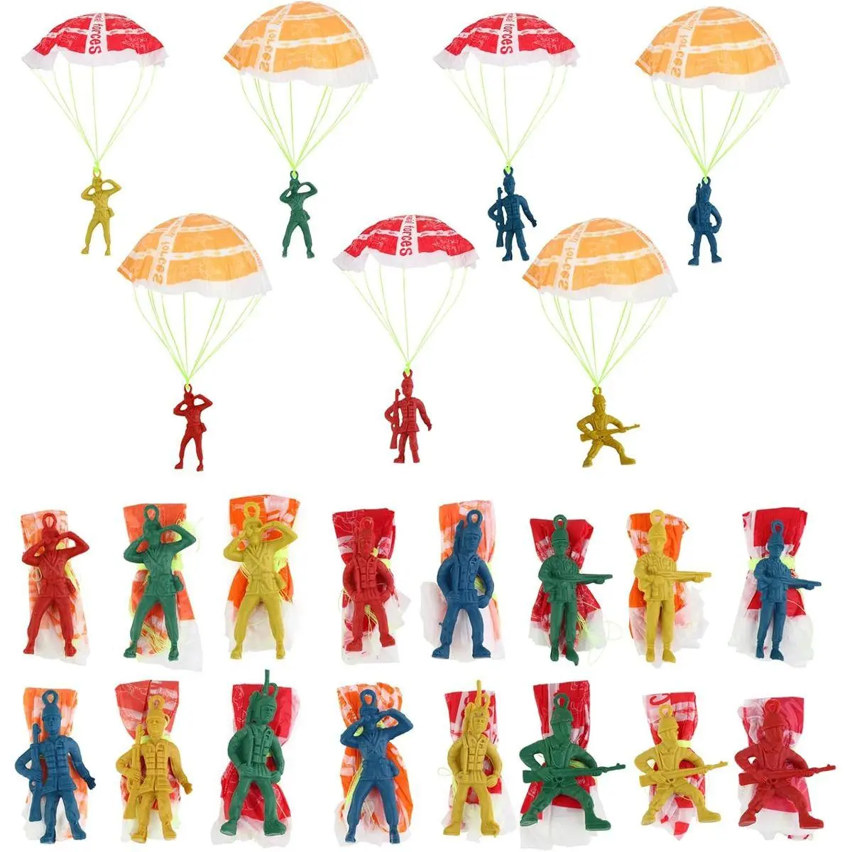 40PCS Parachute Toy, Outdoor Flying Toy for Kids 3 4 5 6 7 8 9, Mini Paratroopers Army Parachute Flying Throwing Outside Toys for Toddlers, Boys, Girls, Party Favors, Goodie Bag Stuffers