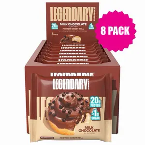 Legendary Chocolate Protein Sweet Roll - 20g Protein, 5g Net Weight, Chocolate Flavor, Snack & Dessert - 8 pack