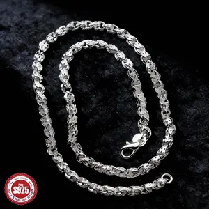925 Sterling Silver plated Exquisite Solid Chain necklace Fashion Charm Women Men Solid Wedding Cute Simple Models Jewelry necklace  Charms fashion designer party Wedding Jewelry Valentine's gift