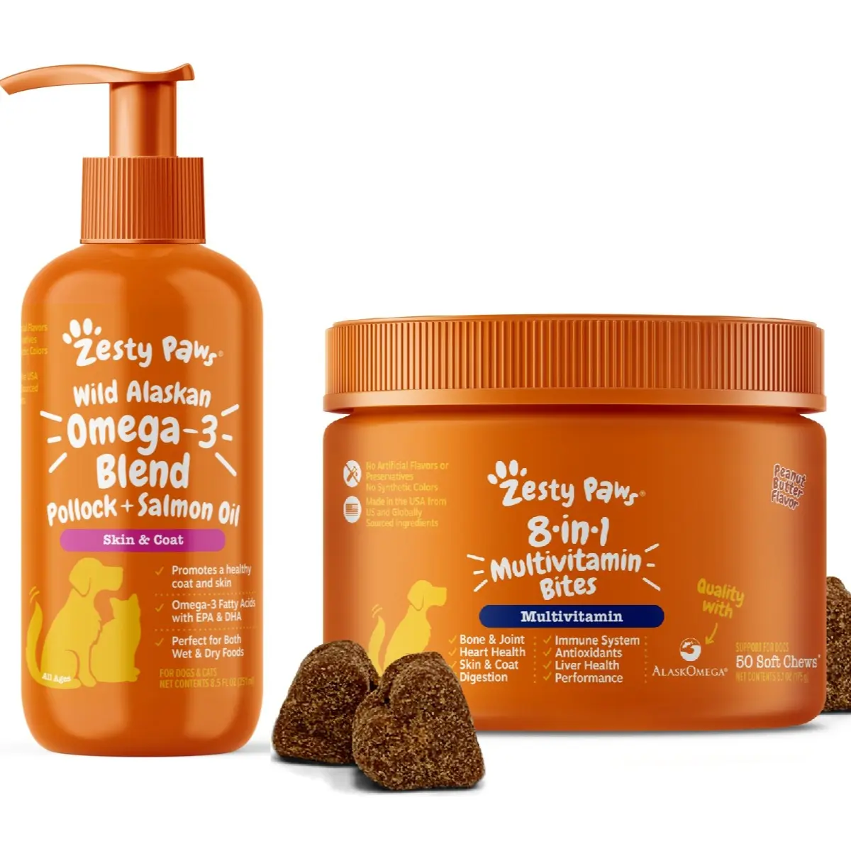 TikTok Exclusive Bundle Skin, Coat & Whole Body Support(Salmon Oil + Multivitamin Bites)