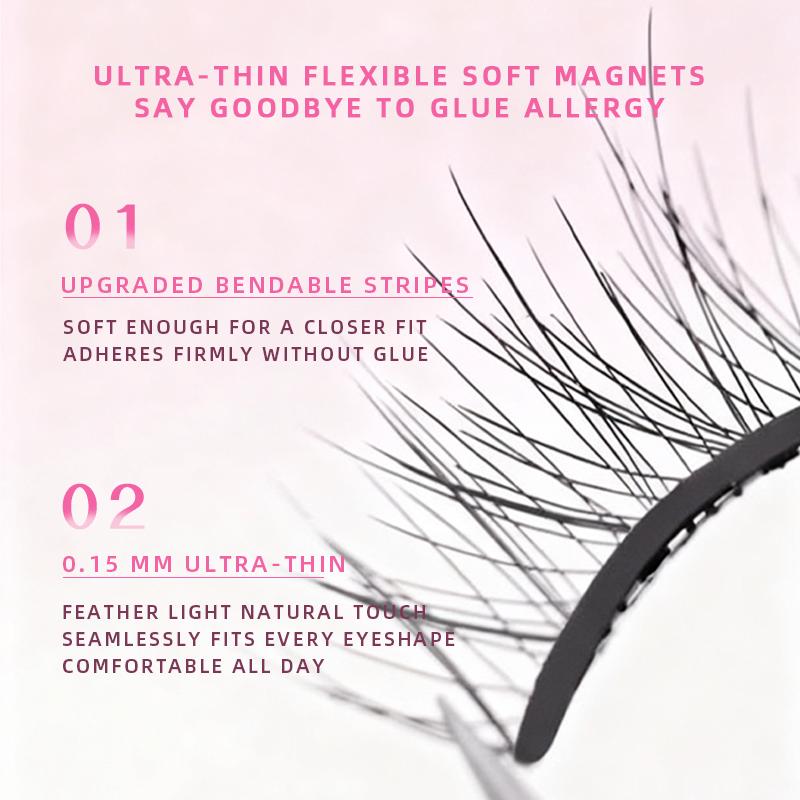 MAYSEEN Soft Magnetic Eyelashes, 11 Options, Eyelash Extensions with Applicator Kit, Reusable Magnetic Lashes, Glue-free, Waterproof, Lightweight, Fluffy Soft Magnetic Strip with Free Gifts: Eyelash Curler & Lash Setting Liquid, Gifts Pack, Cosmetic