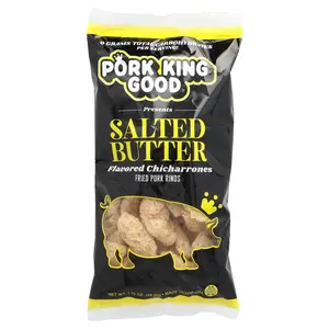 Pork King Good Flavored Chicharrones, Salted Butter, 1.75 oz (49.5 g)