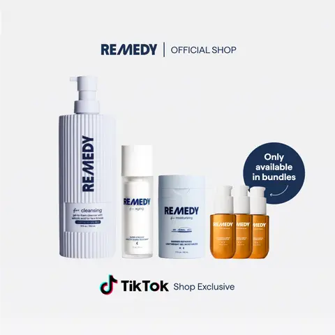 REMEDY SCIENCE Ultimate Healthy Aging Clinical Protocol - Daily Moisturizer, Cleansing Cream, Hydrating Gel for Anti-Aging Care