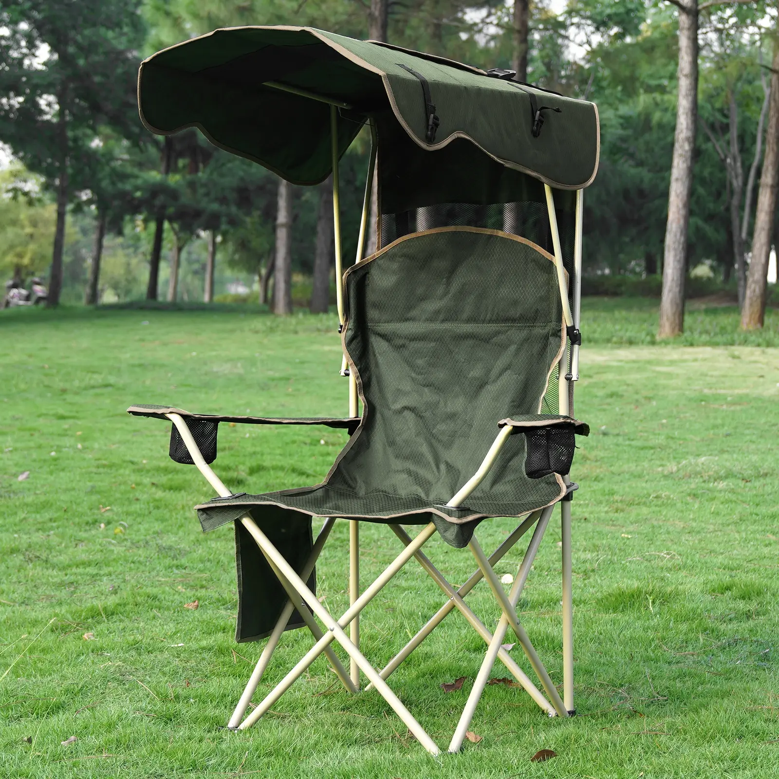 【SummerVibes】New Upgrade Wide lawn chair, Uhair camping chair with foldable sunshade, suitable for beach camping, foldable outdoor fishing/sports | Comes with two cup holders and storage bag,home decor,camping essentials