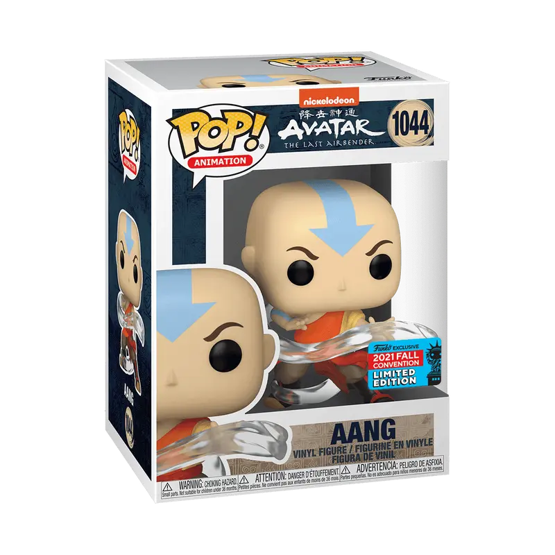 Funko Pop! Avatar: The Last Airbender - Aang #1044 (2021 Fall Convention) Exclusive (Sticker may vary) Collectible Pop Vinyl Figure