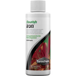 Seachem Flourish Iron Liquid Plant Fertilizer for Freshwater Aquarium Plants - Treats Iron Deficiency (Yellowing Leaves and Stunted New Growth)