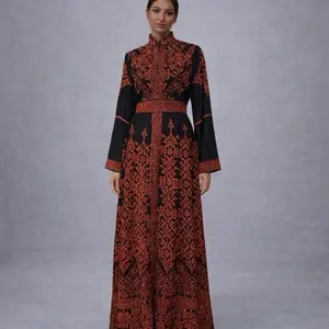 kaftan 3p set dress for occasions, chiffon ,belt,under dress (ثوب ثلالث قطعه قفطان  للمناسبات ) Traditional Abaya Embroidery Abaya