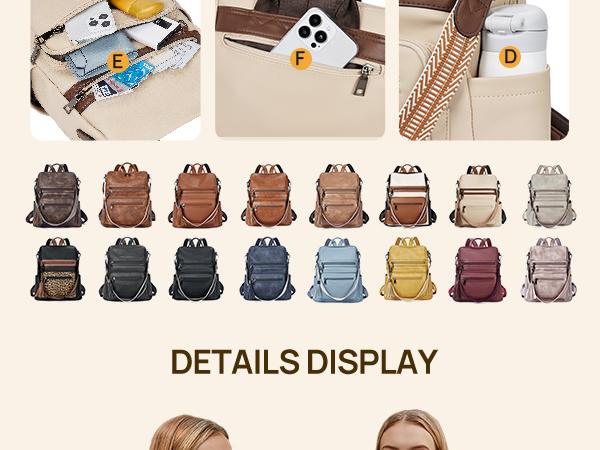 【Telena】Womens Backpack Purse Vegan Leather Large Travel Work Backpack College Shoulder Bag with Tassel Gift #TikTokShopBlackFriday 【Telena】Womens Backpack Purse Vegan Leather Large Travel Work Backpack College Shoulder Bag with Tassel Gift #TikTokShopBlackFriday