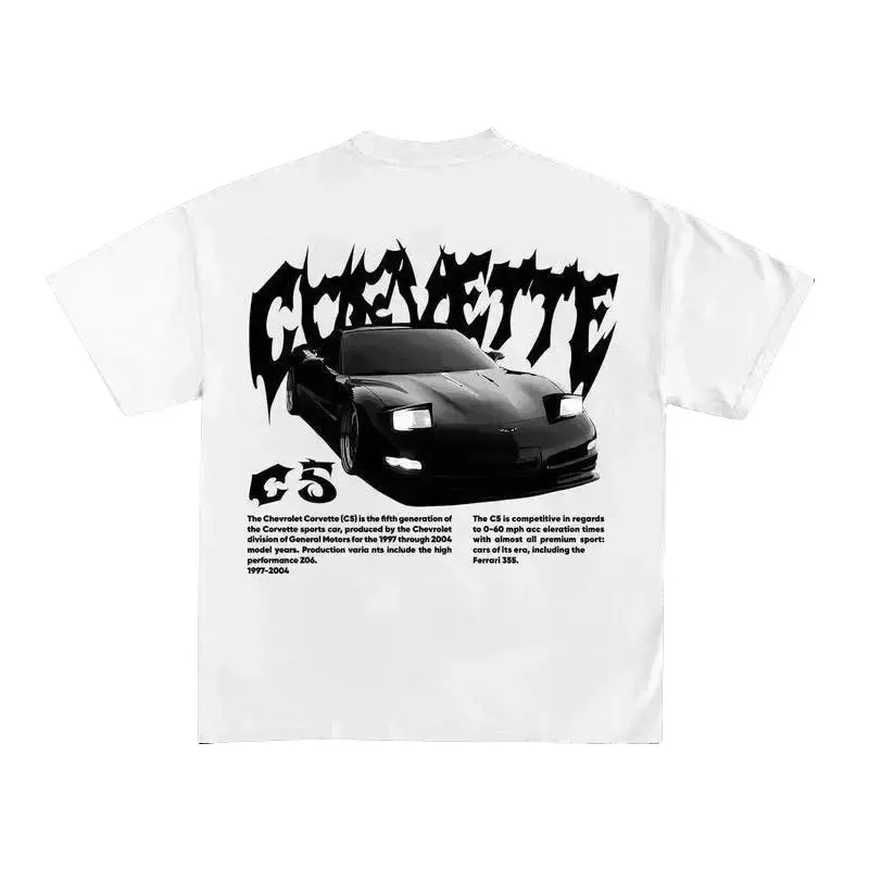 Corvette C5 T-Shirt, Retro Car Graphic Tee, Y2K Streetwear Shirt for Car Enthusiasts, Vintage Chevy Racing Fitted Crewneck Soft Classic Cotton graphic tee zac brown sphere las vegas merch funny t shirt Casual Tshirt