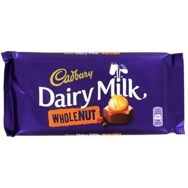 Cadbury Dairy Milk Wholenut Chocolate 180g (Imported from the UK)