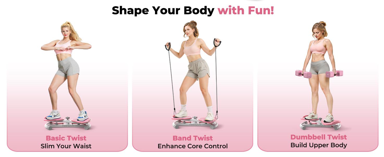 FEIERDUN Waist Twister Machine, Noiseless Ab Twister Board for Core Strength, Slim Waist and Toned Abs, Waist Twisting Machine for Home Gym Equipment for Women, 330 LBS Capacity #Holiday Haul #SpringStatements