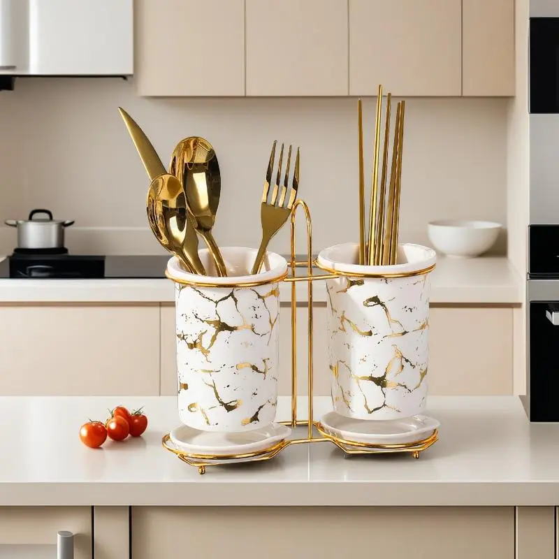 Kitchen Utensil Holder, Modern Luxury Style Cutlery Storage Rack, Kitchen Utensil Storage Organizer, Tableware Rest for Kitchen Dining Room, Kitchenware Home