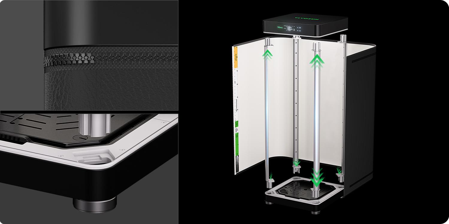 VGrow All-in-One Smart Grow Box, Professional System with Samsung LM301H EVO Grow Light, Advanced Circulation & Ventilation System, Irrigation, Nutrient, Magnetic Window for Indoor Hydroponics