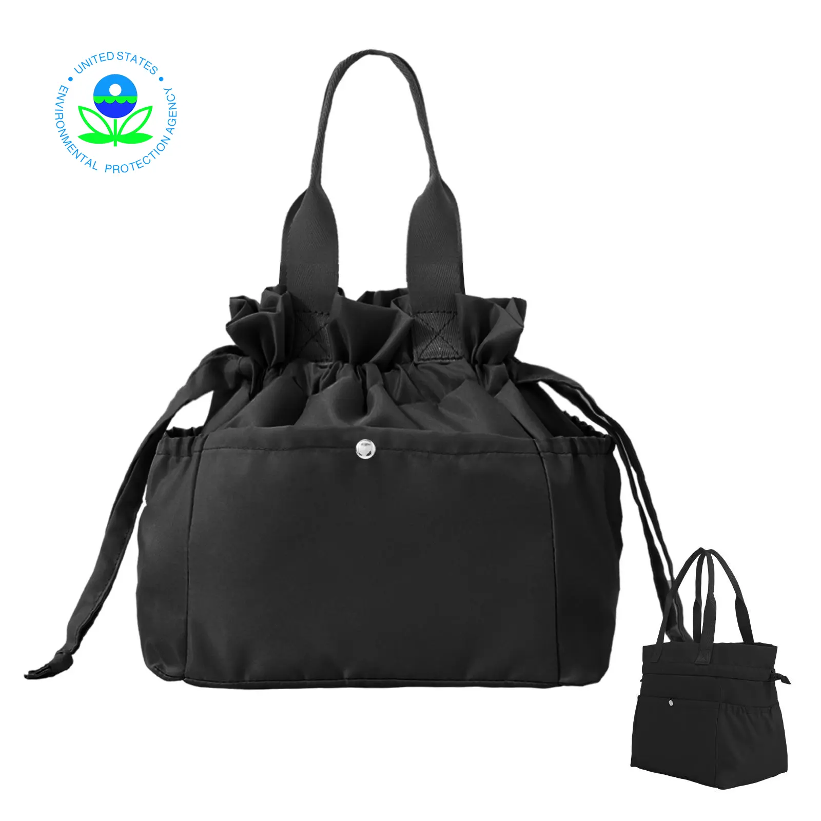 Lunch Bag Women Reusable Insulated Drawstring Lunch Bag Stain-Resistant 11L, Large Capacity Lunch box for Women Perfect for Office, Picnic,School