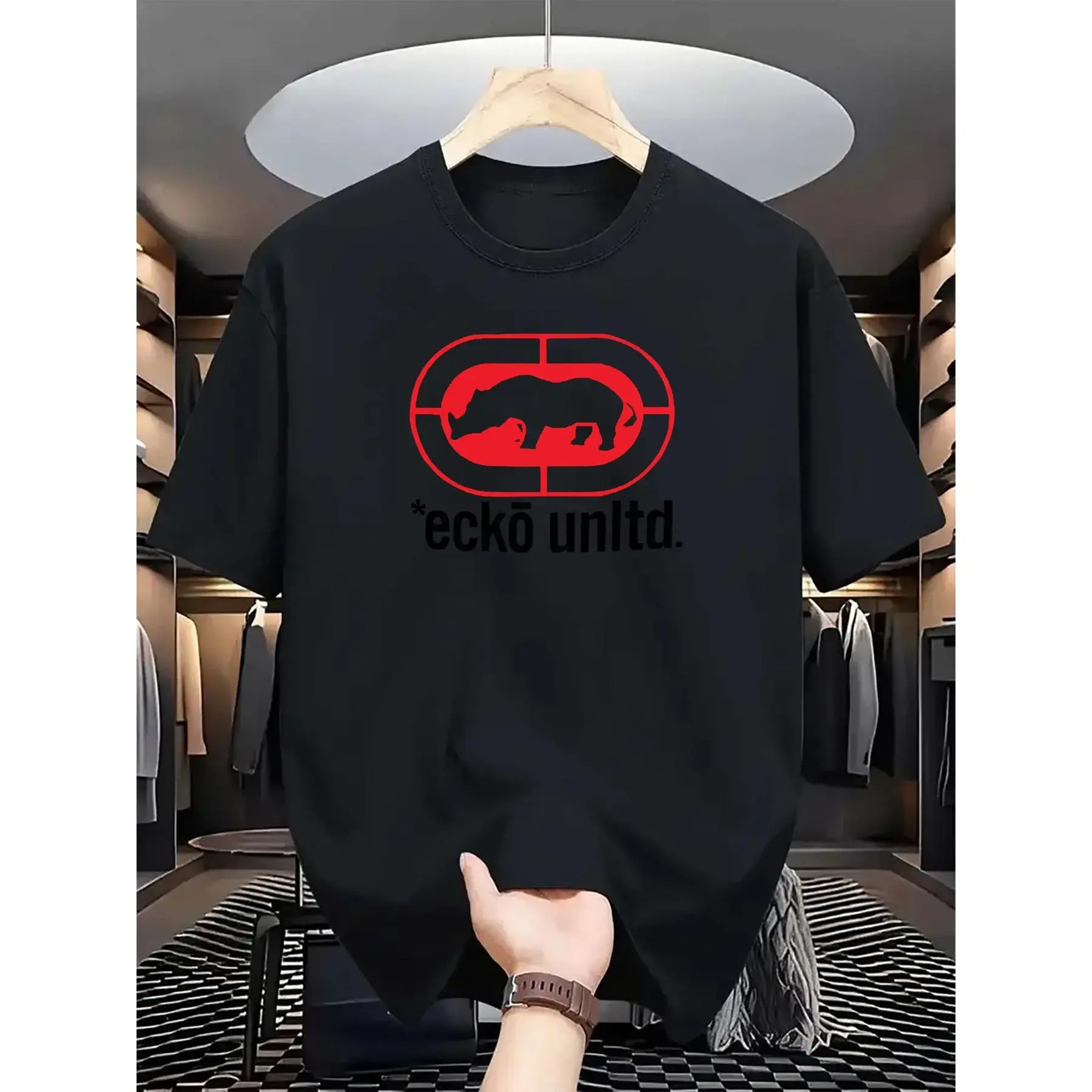 Essential Clean Fit Tee 2026 Oversized Graphic Tee Ecko Unltd. Men's Casual Graphic T-shirt |      Round Neck, Breathable & Quick-dry, Comfort Fit, Summer Style, Casual Wear, Graphic Tee, Elastic FabricUnisex Streetwear Tee,shirts,retro,vintage