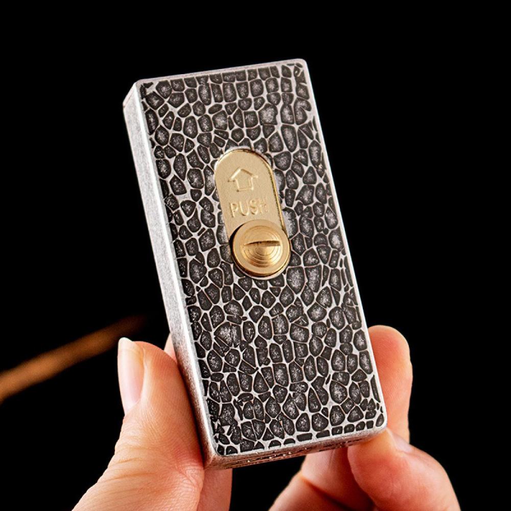 Old Retro Creative Windproof Lighter High Grade Metal Pure Copper Design Unique Gift Idea For Him Father Husband Birthday Christmas Camping Essentials (Without Fuel)