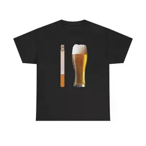 BEER AND CIG COMBO - GRAPHIC TEE Golf Gift T-Shirt For Men and Women Premium Smooth Fabric Classic Fit Elastic Ribbed Neckline Seamless Underarm Design,summervibes