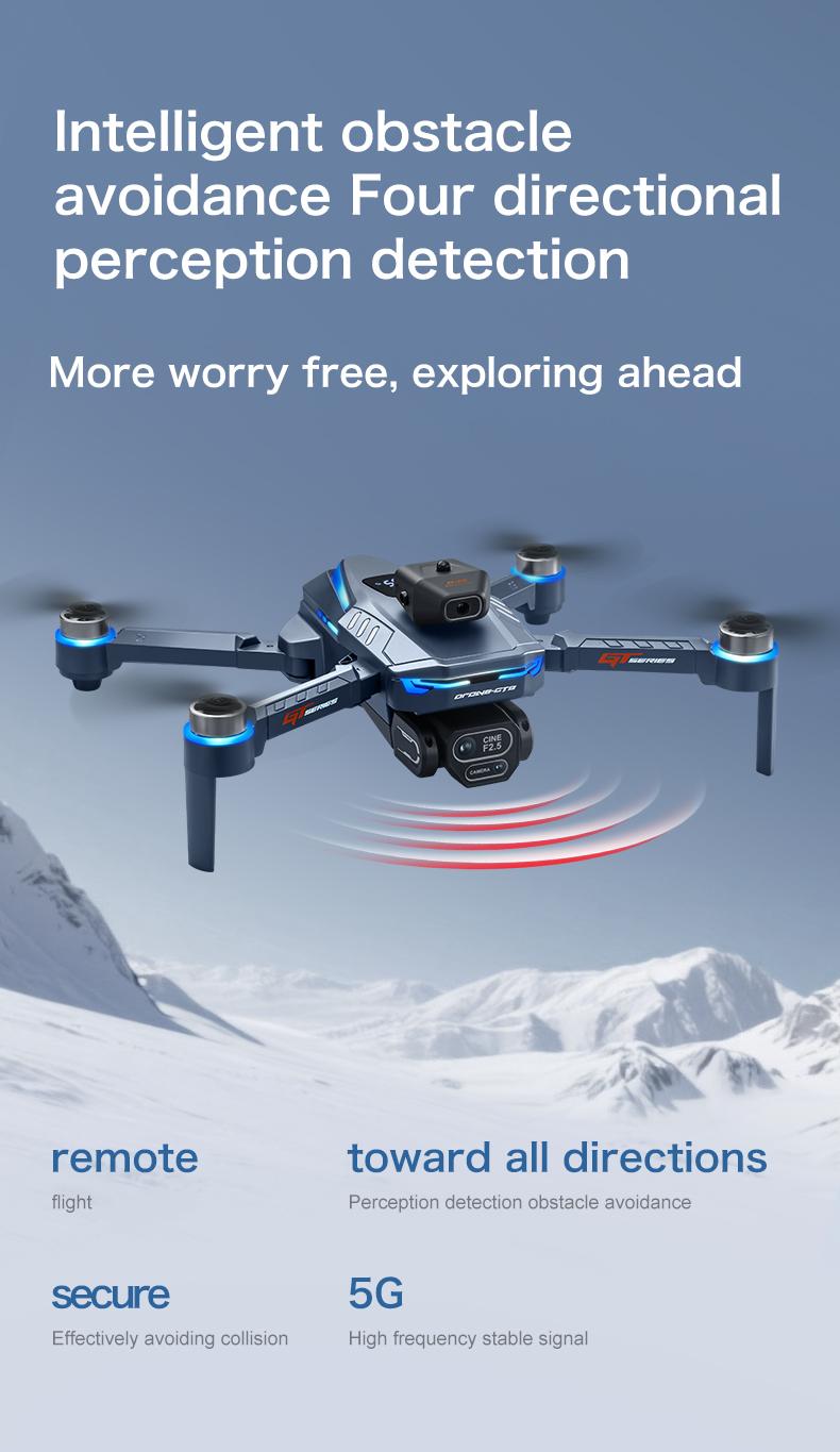Drone MAX Upgraded Version – Dual Batteries, 4.3" HD Screen Remote, 8K Dual-Camera Obstacle Avoidance, Brushless Motor, Foldable Design, Night-Flight Ready, Ideal for Adults & Beginners