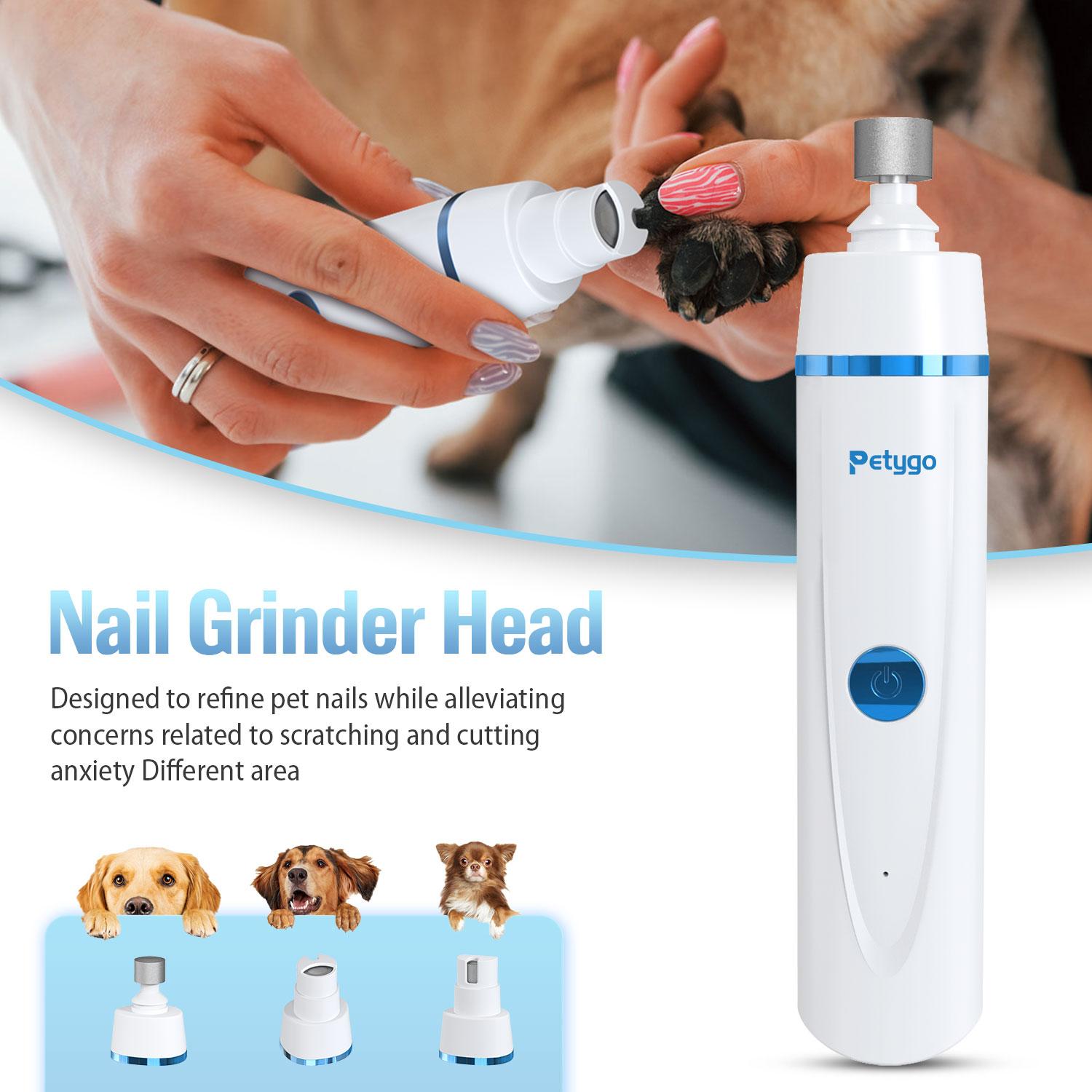 Petygo 4-in-1 Dog Grooming Kit with Nail Grinder & Dog Paw Trimmer, Low-Noise Rechargeable Cordless Electric Set for Dogs, Cats & Paw Pets