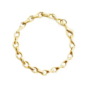 Slim Infinity Link Bracelet, Solid Gold