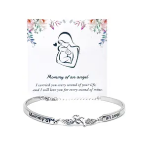 Angel Mom Bracelet, Adjustable Commemorative Bracelet, a comforting gift for mothers.