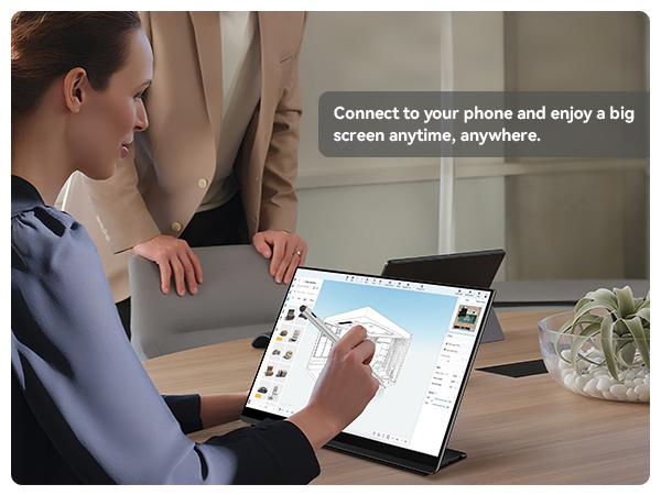 EHOMEWEI Q3 Touchscreen extra Portable Monitor with Stylus Pen, 2.5K 60Hz 16'' 2560 * 1600, 400 Nit HDR, FreeSync, Eye Care, Laptop/PC/MAC/Phone/Switch2/XBox/PS5