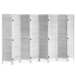 VEVOR Wood Room Divider,  , 8 Panel Wood Folding Privacy Screen, 66.9 Inches Tall Indoor Louvered Wooden Partition, Portable Decoration Screen, for Room Separation, Home, Office, Restaurant & Bedroom