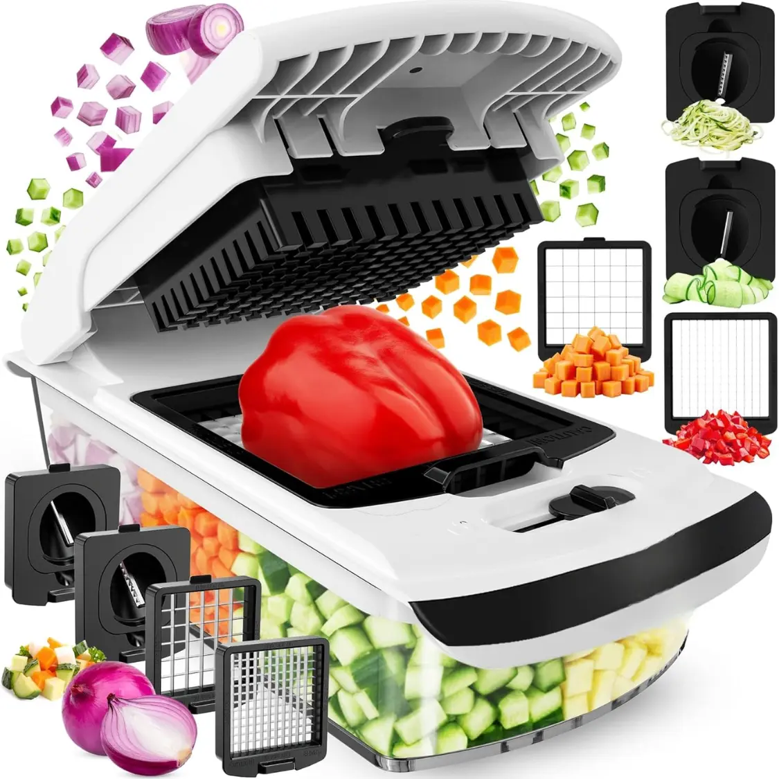 Vegetable Chopper with Multiple Blades for Efficient Cutting and Slicing of Vegetables and Fruits Kitchen Metal