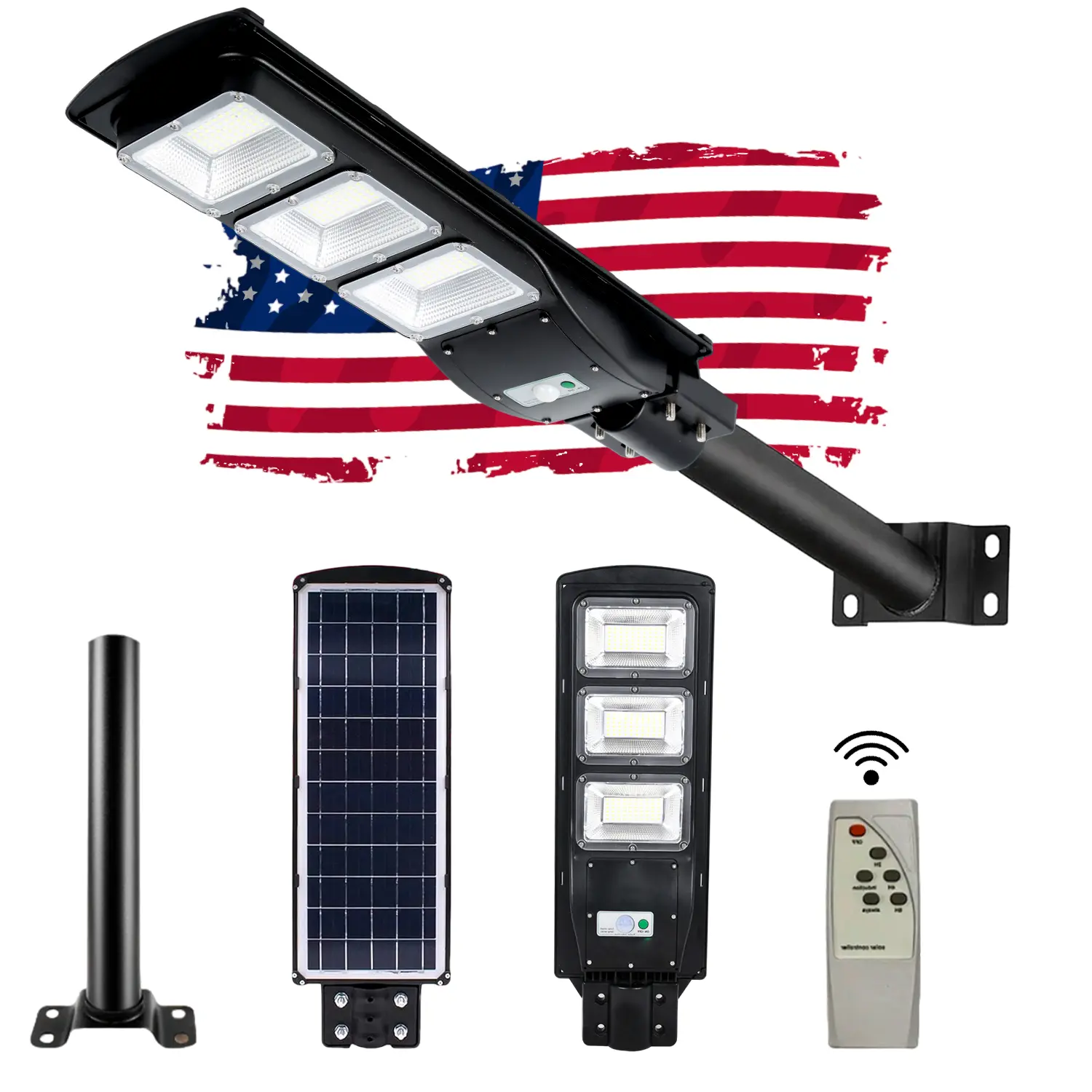 Endurance Lights 90W Solar Street Light with Motion Sensor and Dimmable Function