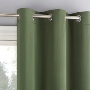 40"x84" Sun Zero Brighton Velvet 100% Blackout Grommet Curtain Panel Sage Green: Modern, Energy Efficient, Noise Reduction