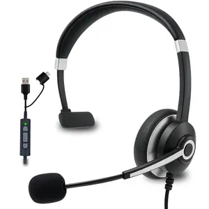 Spracht WorkIT! USB Wired Headphones for Office, Single Ear Computer Headset with Microphone, Comfortable for Online Work