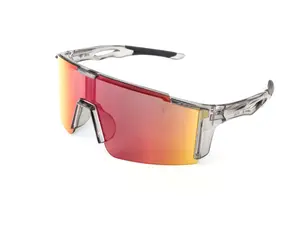 ELITE Smoke Frame Red Revo Lens ANSI Z87.1 Safety Glasses – Impact Resistant Work Eyewear for Welding, Construction & Industrial Use