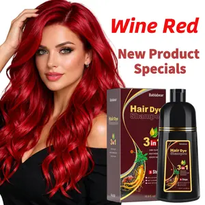 2026 New Hair Color Trends EMOKODA Wine Red 3-in-1Hair Dye Shampoo | 100% Gray Coverage | Nourishing &Long Lasting color shampoo herbal Dark Brown adore set roller canas para semi-permanent cover to Shampoo and Mask Set