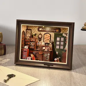 Book Nook Kit-3D Wooden Puzzle Wall-Mountable Frame,Bookshelf/Tabletop/Wall Decor for Craft Lovers，Dollhouse Gift