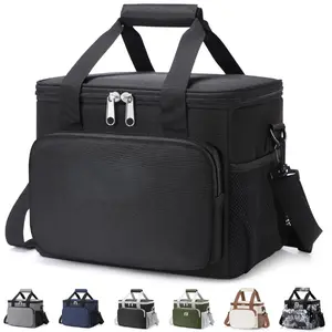 Lunch Bag Insulated Lunch Box Soft Cooler Cooling Tote for Adult Men Women, Black 12-Can (9L)