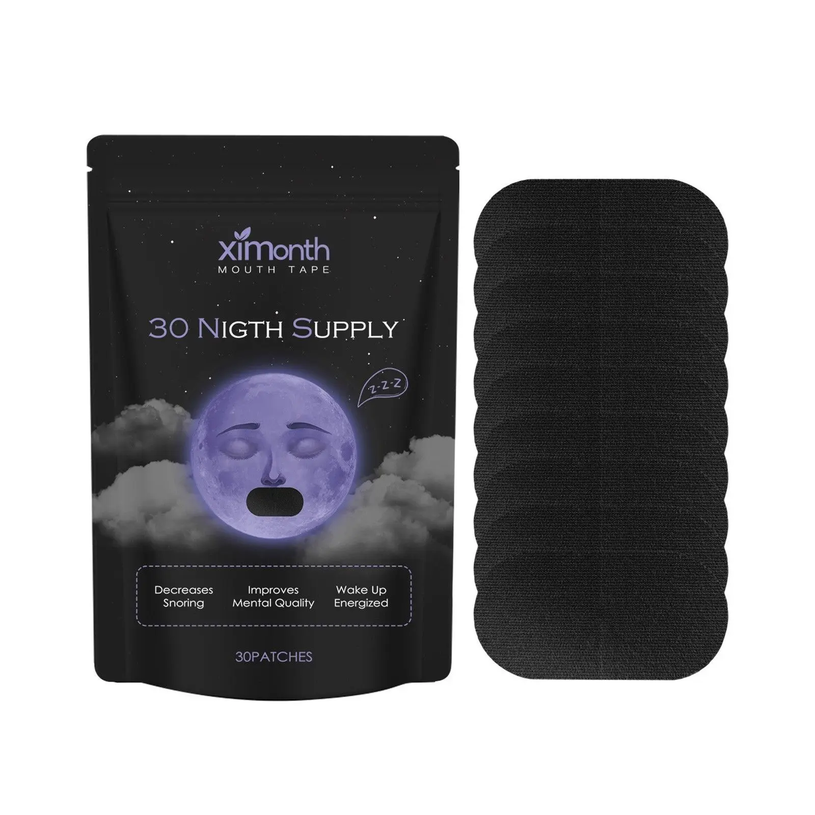 snoozzzed Mouth Tape for Sleeping 3 Pack -(90 Night Supply) Reduces Snoring, Restful Sleep, Hypoallergenic Sleep Aid Comfort, Skincare Mouthtape Mask
