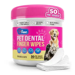 Dr. Paws: Pet Care Finger Wipes for Dental, Ear, and Eye Hygiene. Grooming Cleaner Dr. Paws: Pet Care Finger Wipes for Dental, Ear, and Eye Hygiene. Grooming Cleaner
