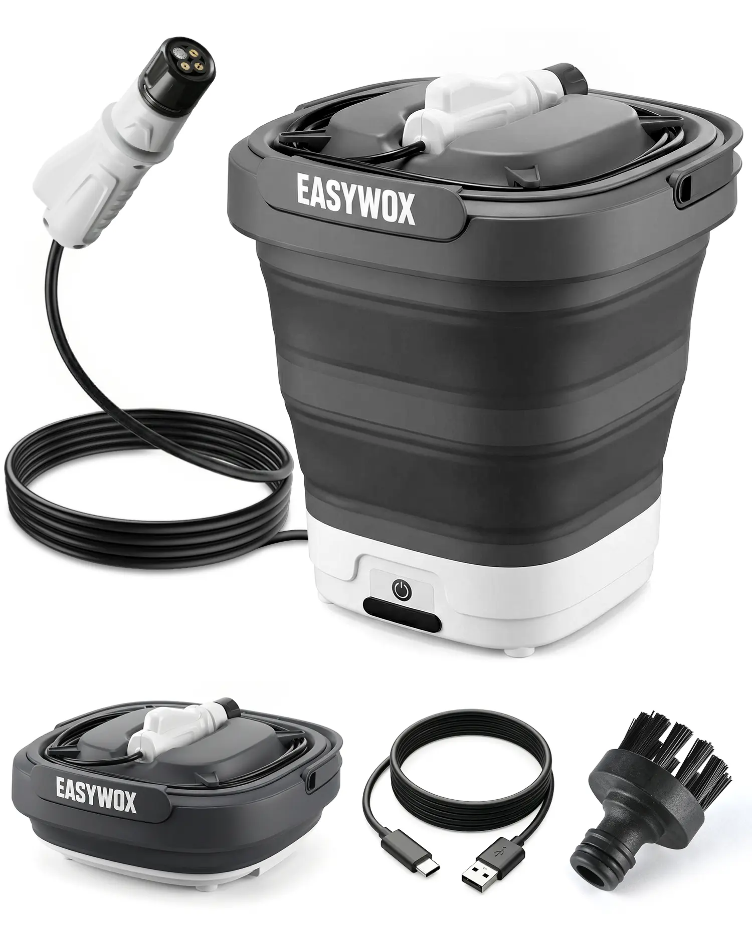 EasyWox Foldable Cordless Electric Pressure Washer - 3.2 Gal Tank, 4-in-1 Nozzle, 1200 Max PSI, Type-C Cordless Charge, Foldable Handle, Outdoor Cleaning Tool for Car, Garden, Camping, Pressure Washer Wand, Cars, Gardens,back to school,back to school haul