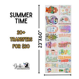 Summer Time | Dollar Deals DTF Transfer Gang Sheet For Graphic Tees