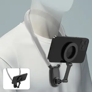 Magnetic Neck Mount for Phones - Hands-Free POV/Vlog Holder, Chest Strap for iPhone 17 16 15 14 , Android, and Smartphone Accessories