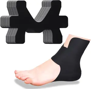 10 Pcs Precut Kinesiology Tape for Ankle Cotton Breathable Elastic Athletic Tape Pain Relief Minimize Ankle Sprain Provides Support and Stability for Ligament and Muscle Marathon Use(Blue)