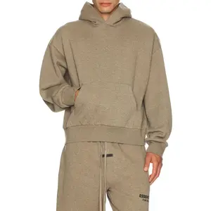 Fear of God ESSENTIALS Classic Fit Fleece Hoodie in Homestead Heather Fear of God ESSENTIALS Classic Fit Fleece Hoodie in Homestead Heather