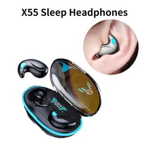 The X55 in-ear sleep headphones feature a ultra-thin, ear-hugging design, ensuring no harm to the ears when lying on your side. They are suitable for listening to music and playing games, and are compatible with both iOS and Android systems.