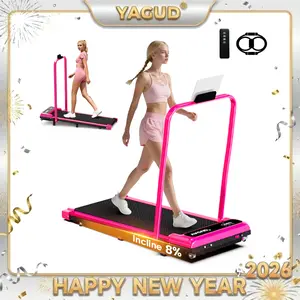 【LIVE ONLY】 HOT PINK! Foldable Walking Pad Treadmill by YAGUD, Low-Noise Motor, 265 lb Capacity, Dual Shock Absorption, Remote Control with Wheels, Includes Free Resistance Bands SpringStatements